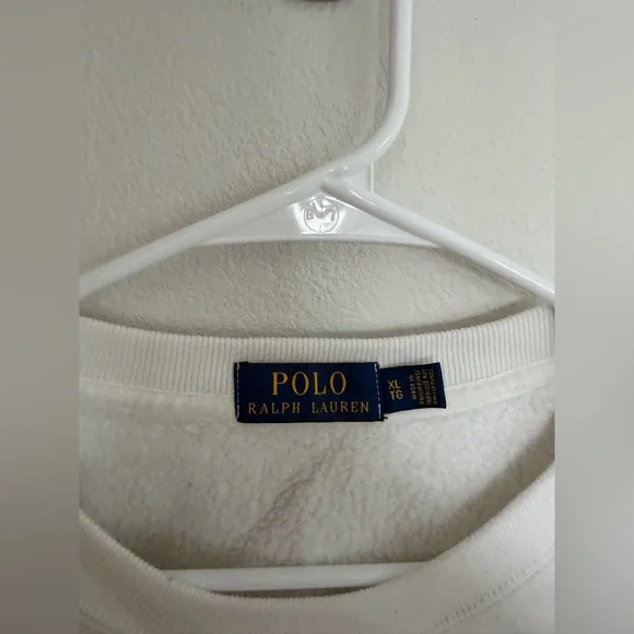 Polo Ralph Lauren Crewneck Polo Bear Fleece Sweater Sweatshirt White Size XL